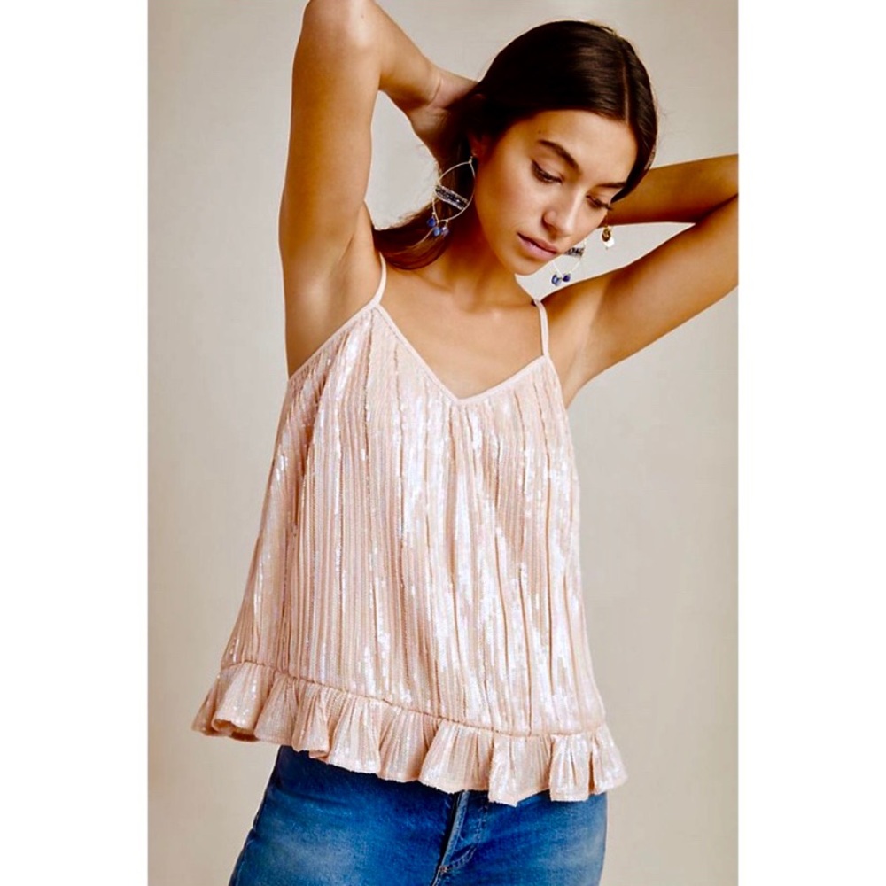 NWT Anthropologie Amelie Beaded Cami Rose Pin - Picture 2 of 6